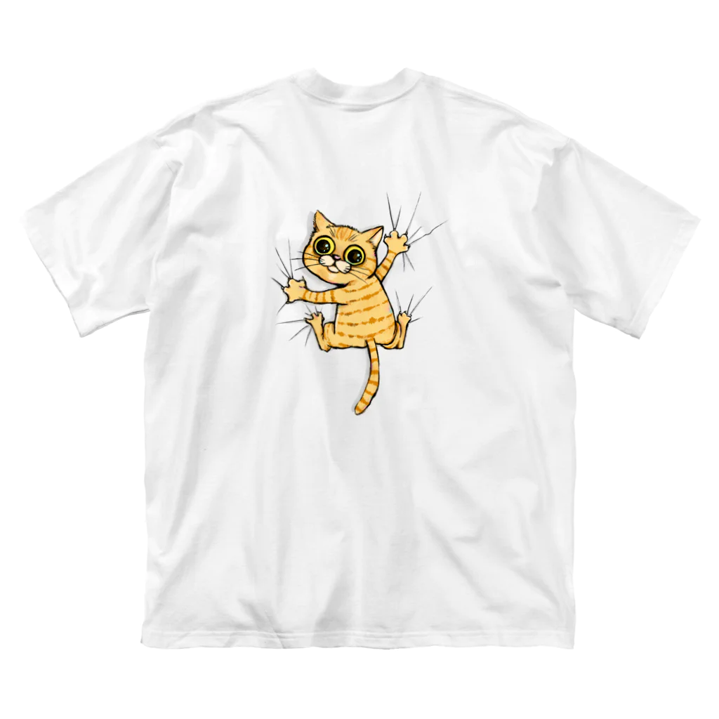 kikikikikiのしがみつくねこ ビッグシルエットTシャツ