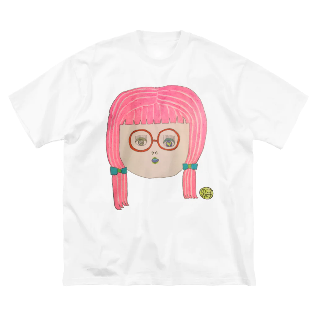 こけのゆの赤まるめがねガール～ピンクヘア Big T-Shirt