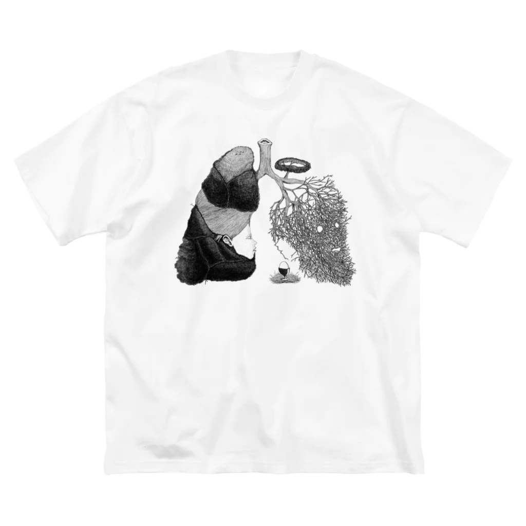 菩化鳥/ヴォケドリの「呼吸と巣」 ビッグシルエットTシャツ