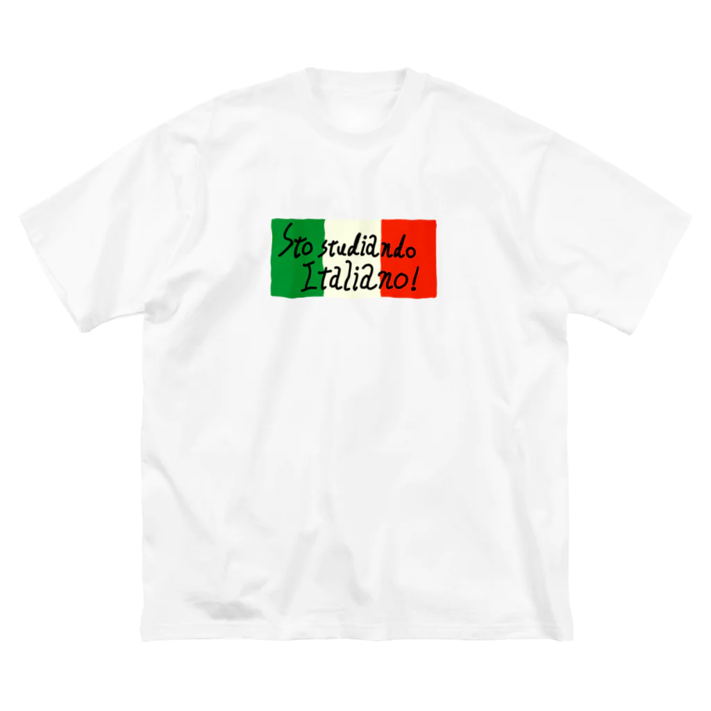 Bianco and NeROの私はイタリア語を勉強中です ビッグシルエットTシャツ