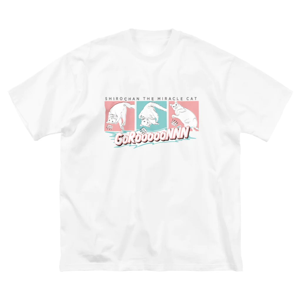 シロチャン王国のシロチャンごろ〜ん　PINK ビッグシルエットTシャツ