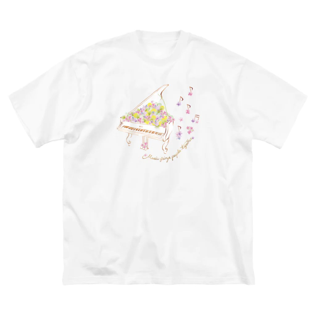 mayapatternの花の音符♪ver ビッグシルエットTシャツ