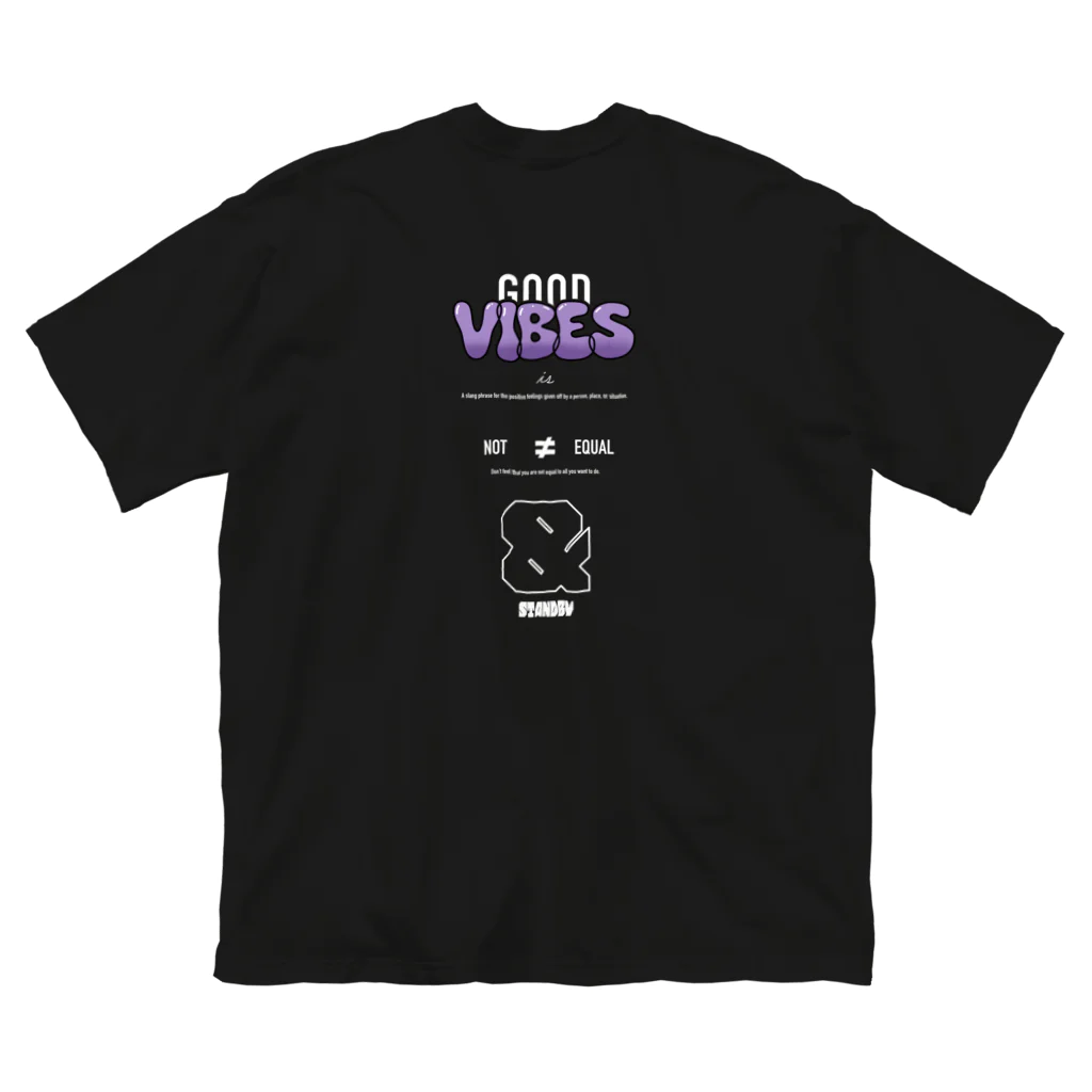 ST&BYのGOOD VIBES - WHITE PRINT Big T-Shirt