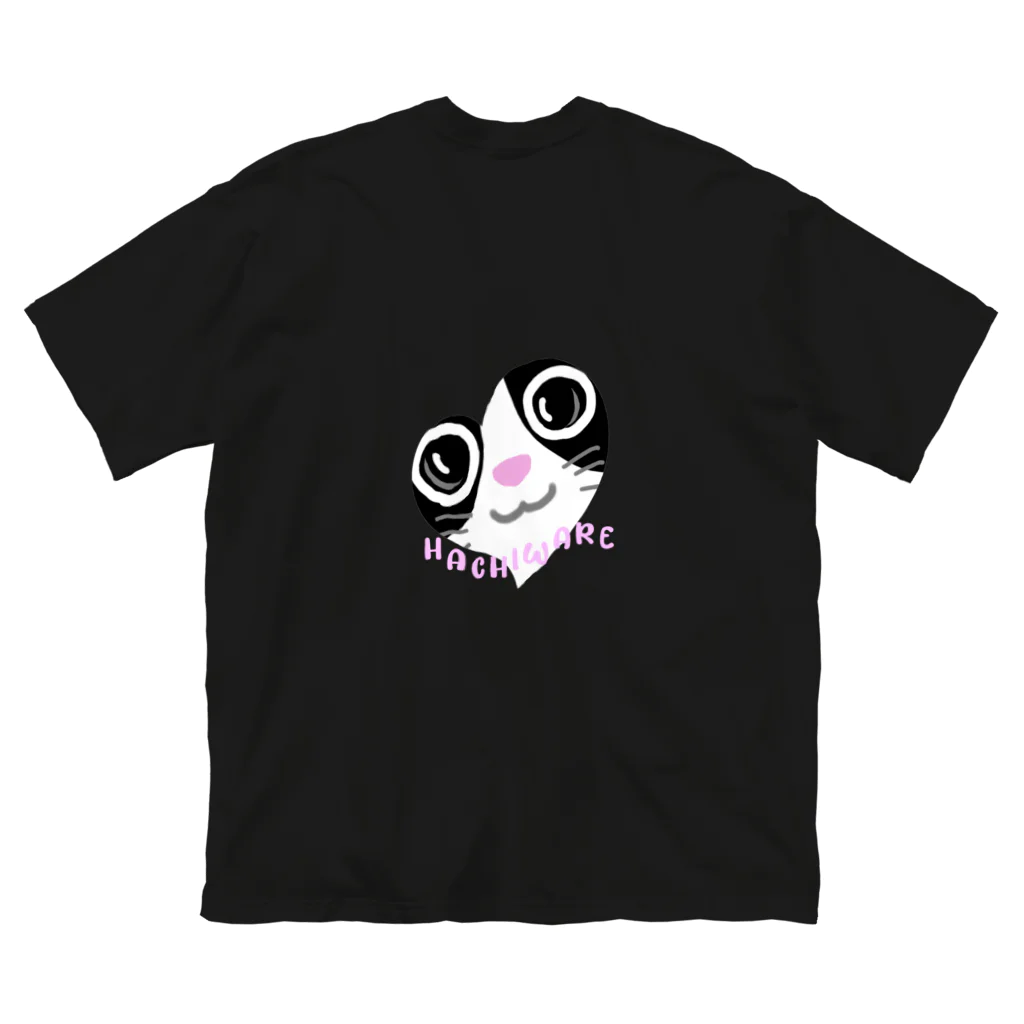 黒猫たんとちゃんのハチワレ ビッグシルエットTシャツ