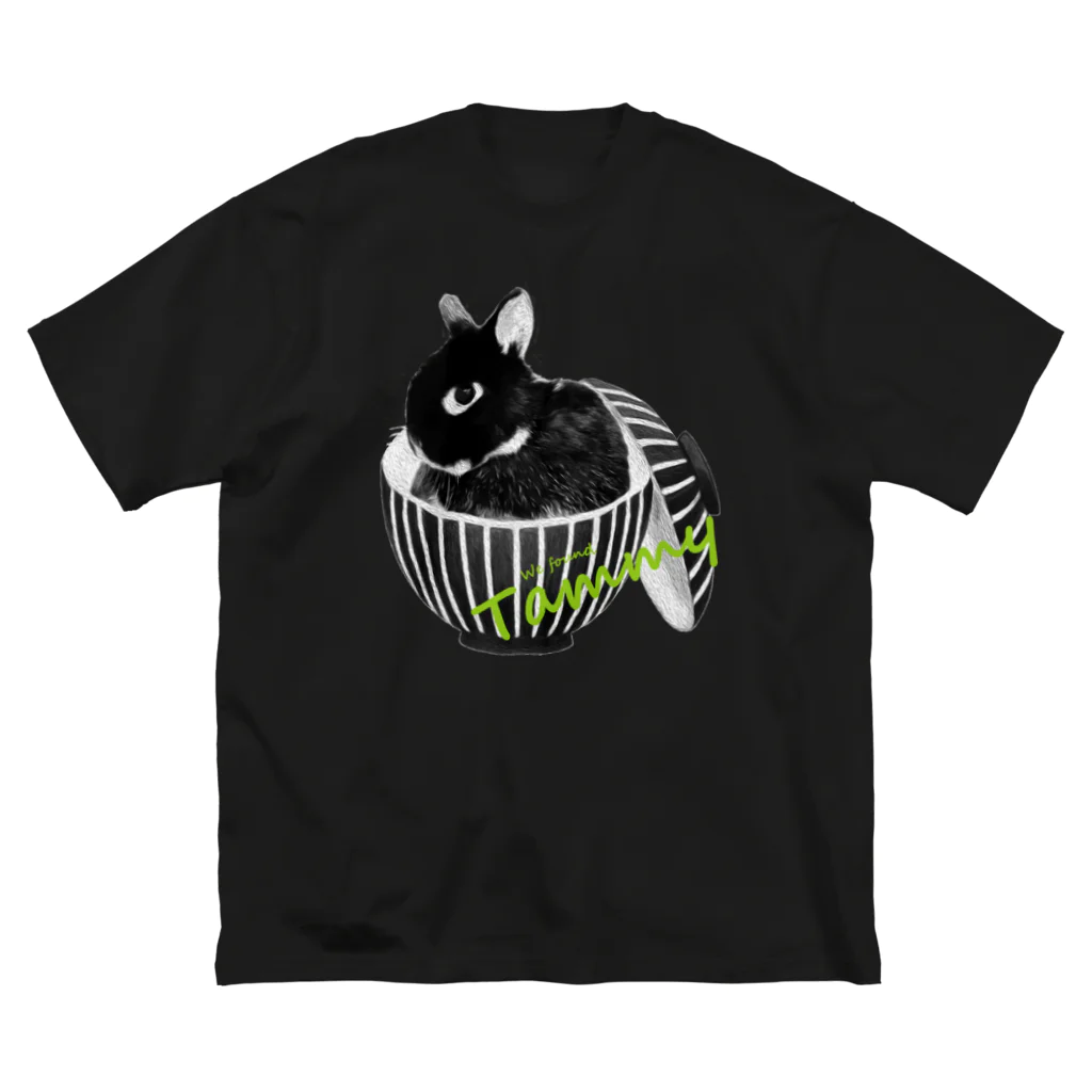 VtuberたみーSUZURISHOPの『うな丼』ビッグシルエットTシャツ(黒) Big T-Shirt