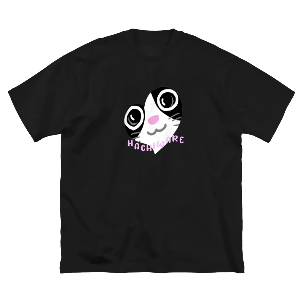 黒猫たんとちゃんのハチワレ ビッグシルエットTシャツ