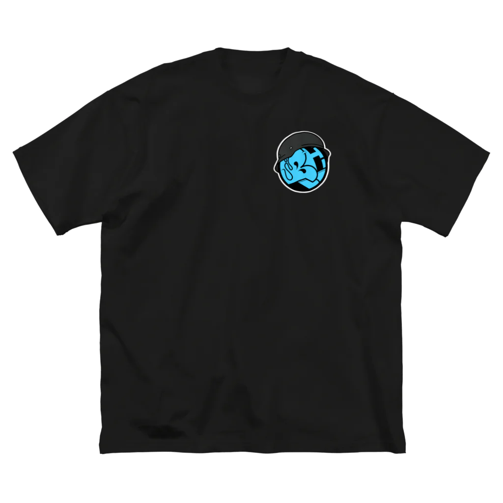 BIKE LABORIOUS HOMIESのBIKE LABORIOUS HOMIES 乗又死 Aqua Blue ビッグシルエットTシャツ