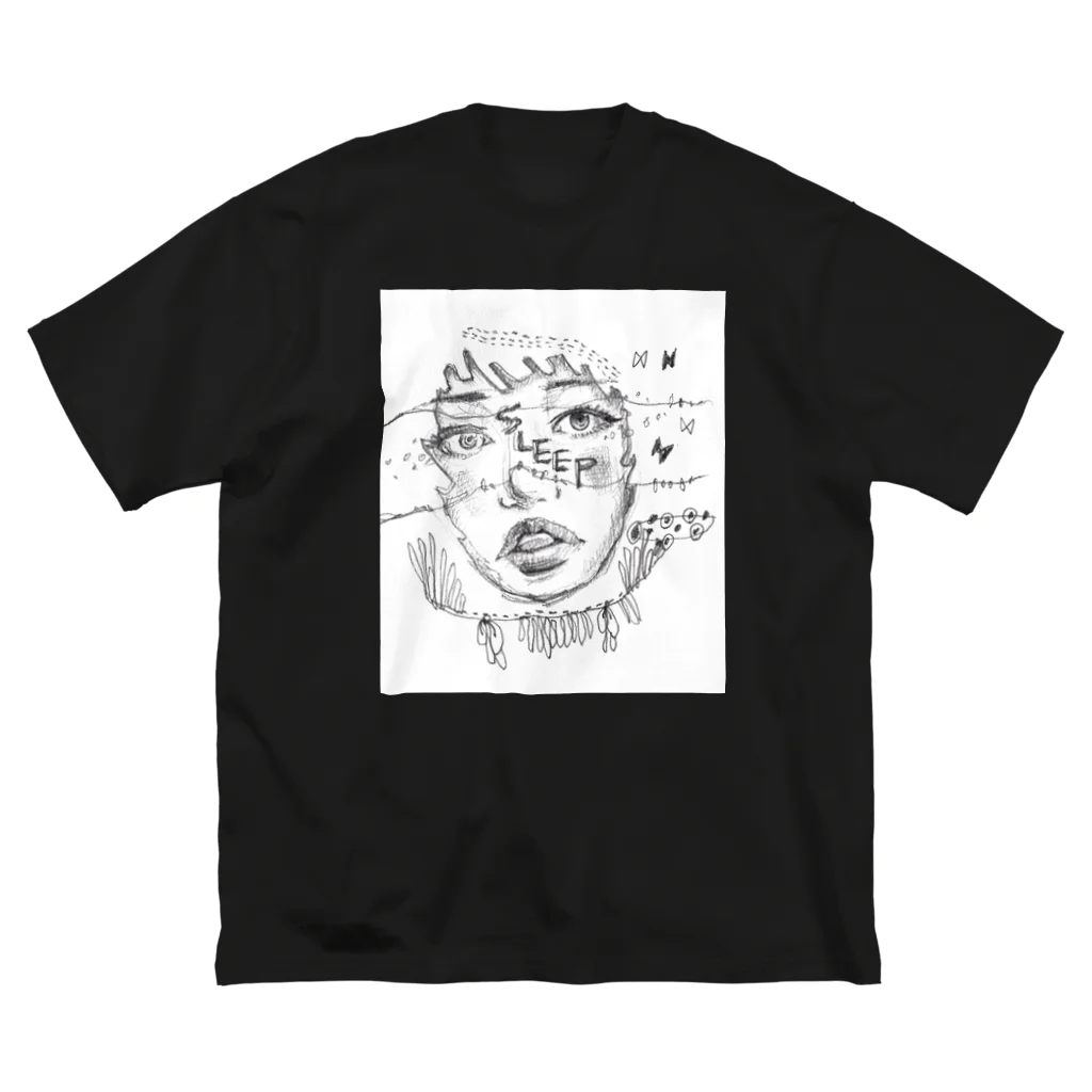 303companyの鉛筆画「sleep」 ビッグシルエットTシャツ