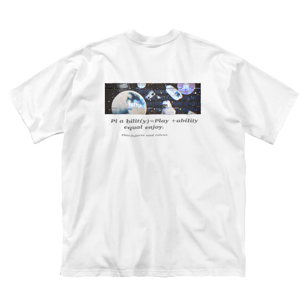 Pl_a_bilit+(y)のシンプルロゴ＋コラージュアート Big T-Shirt