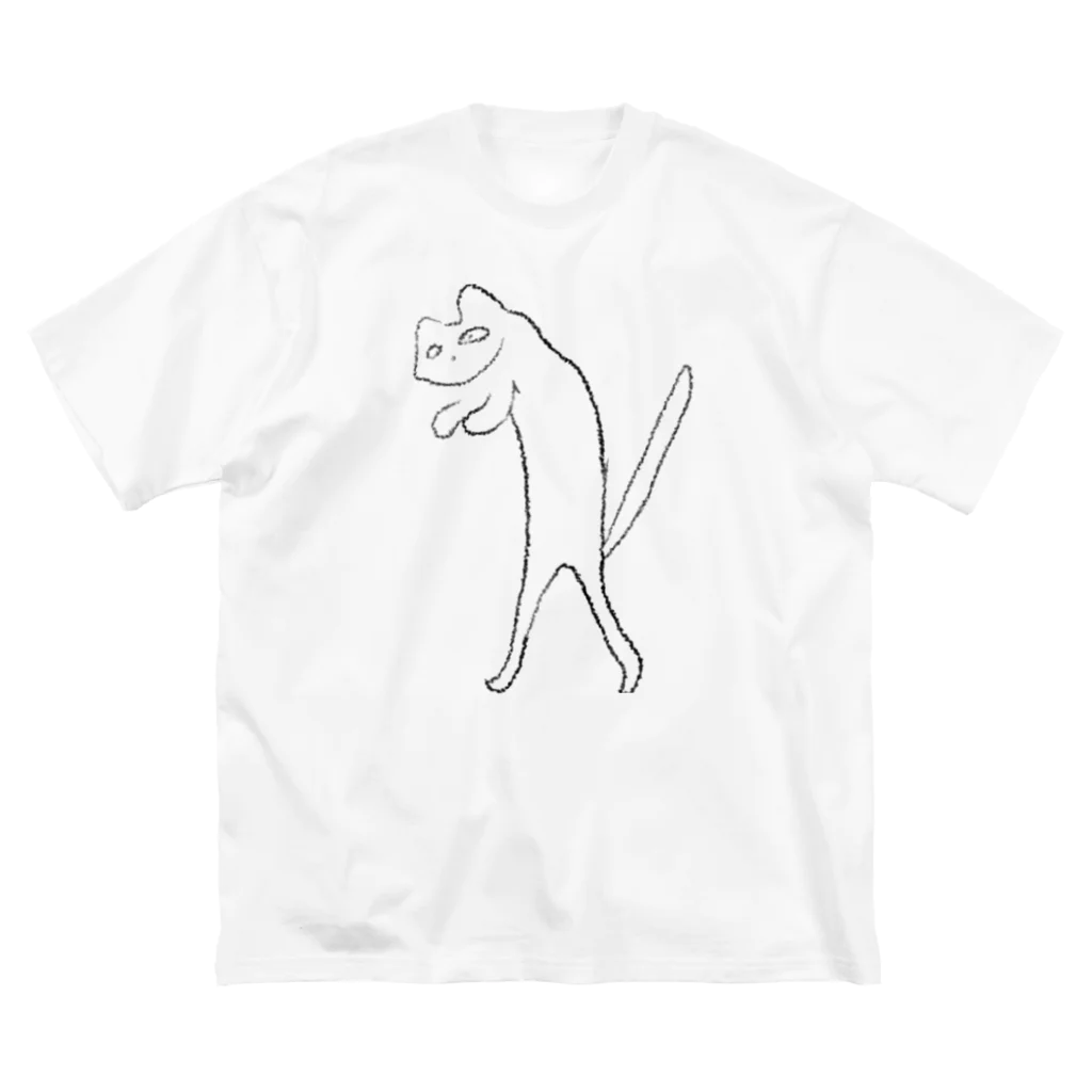 さいとうあやのこ🍮👻の二足歩行の猫 ビッグシルエットTシャツ