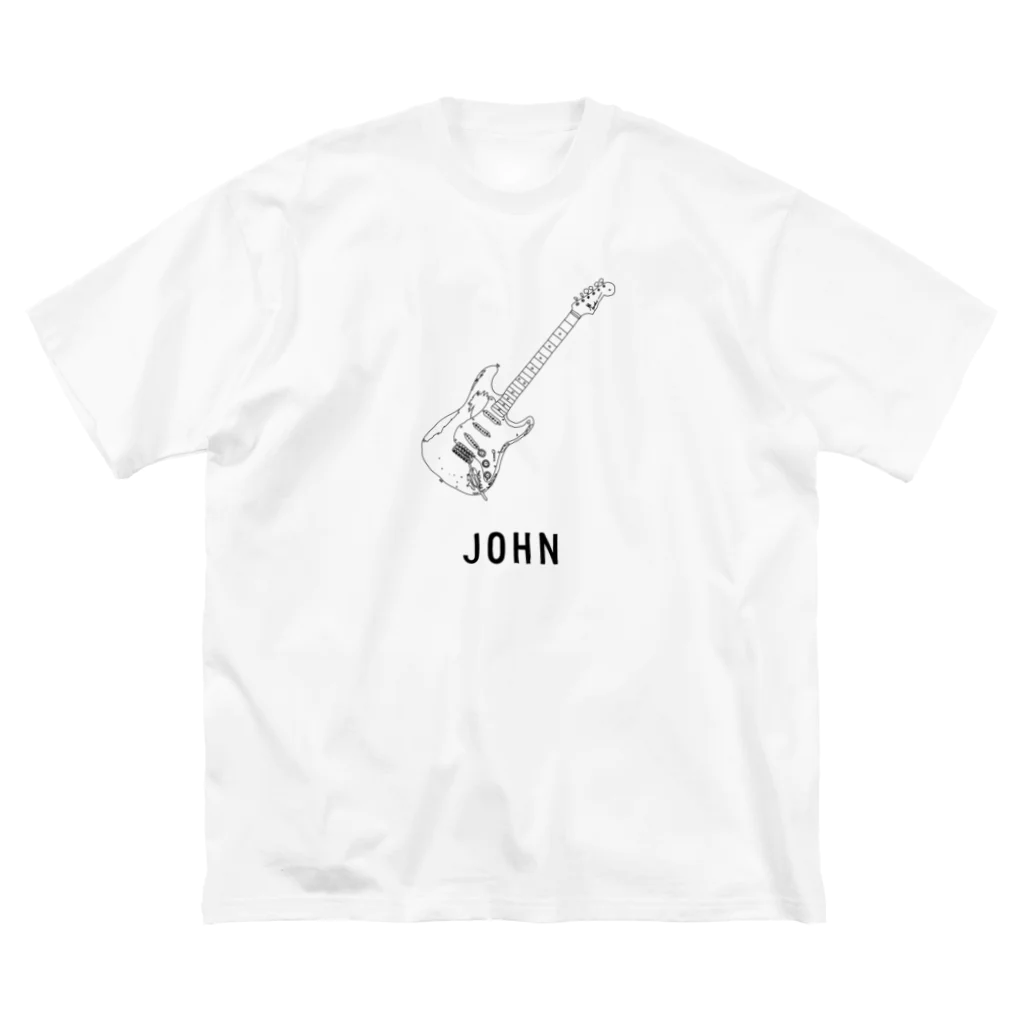 Handwritten GuitarsのJOHN -black line- Big T-Shirt