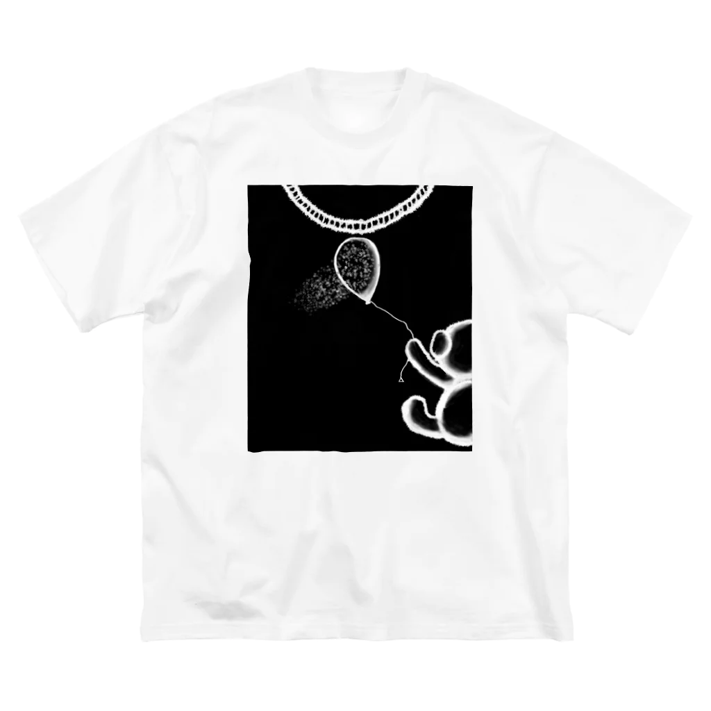 地雷女まお🖤🗝🧸の不穏な黒クマ ビッグシルエットTシャツ