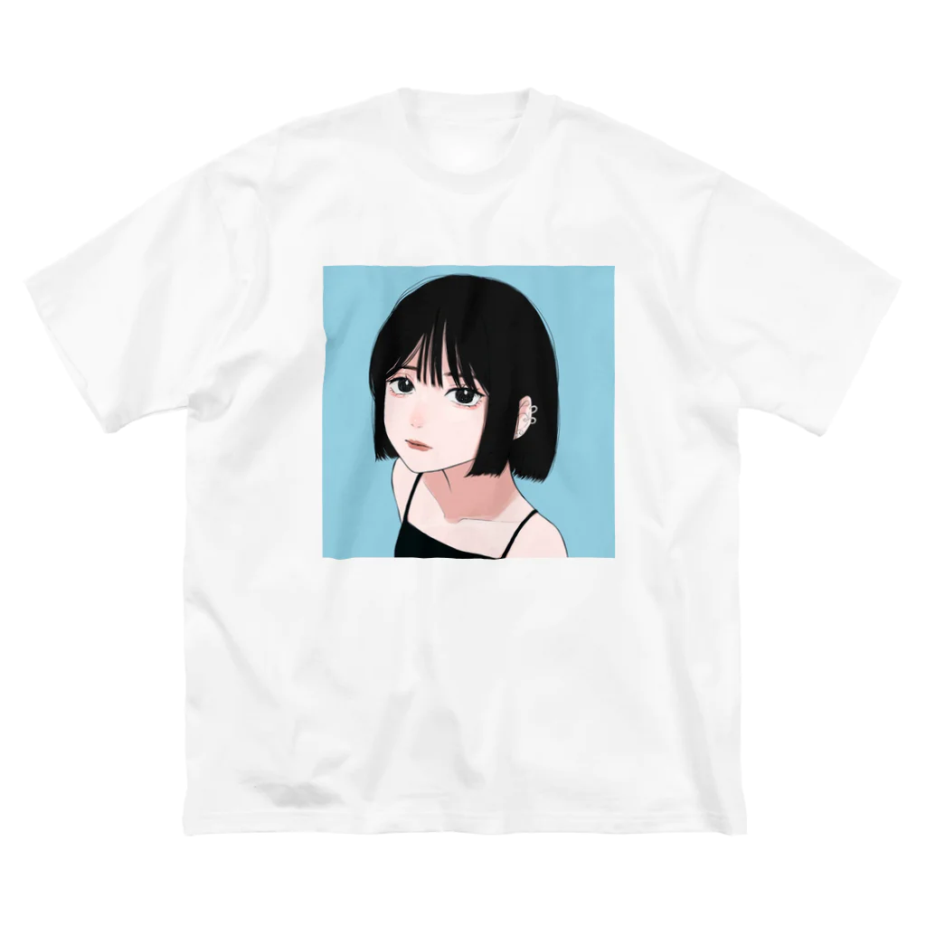 はじめのピアスの女の子 ビッグシルエットTシャツ