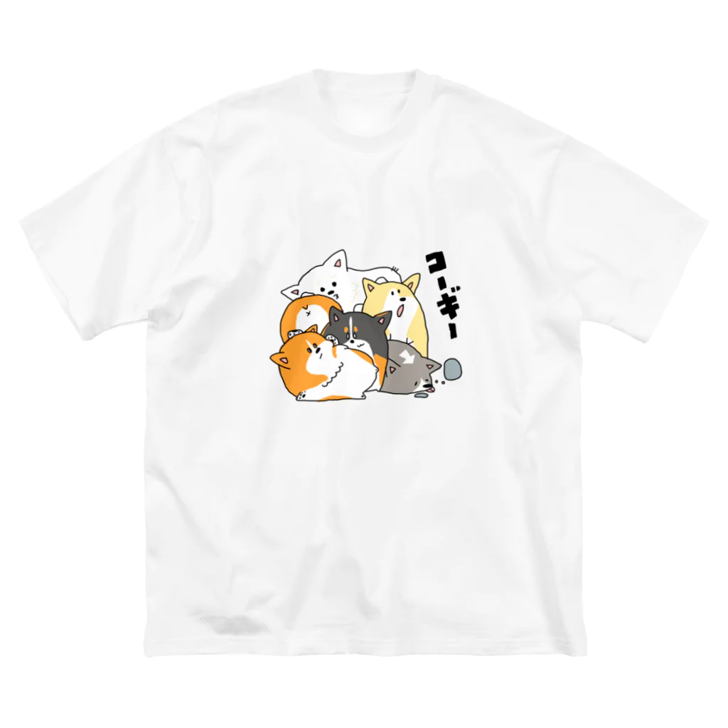 panda_no_kodomoのコーギーズビックシルエットTシャツ Big T-Shirt