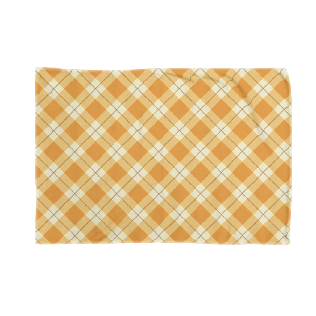 orange_honeyのチェック　黄色 Blanket