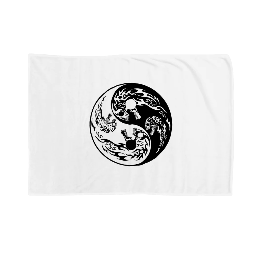 Ａ’ｚｗｏｒｋＳの陰陽二連髑髏 旋転（オリジナル家紋シリーズ） Blanket