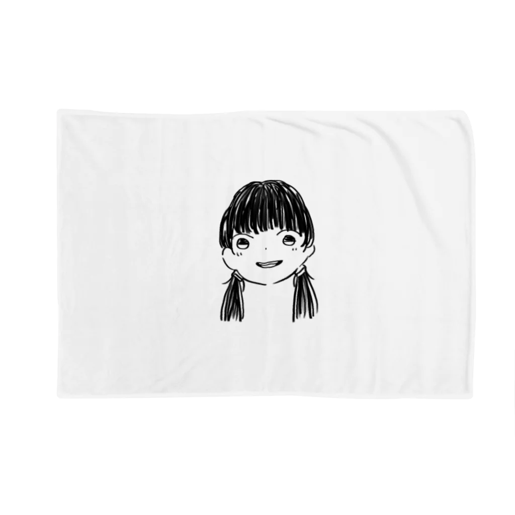 きゅーちゃんのグッズの黒髪Girl Blanket