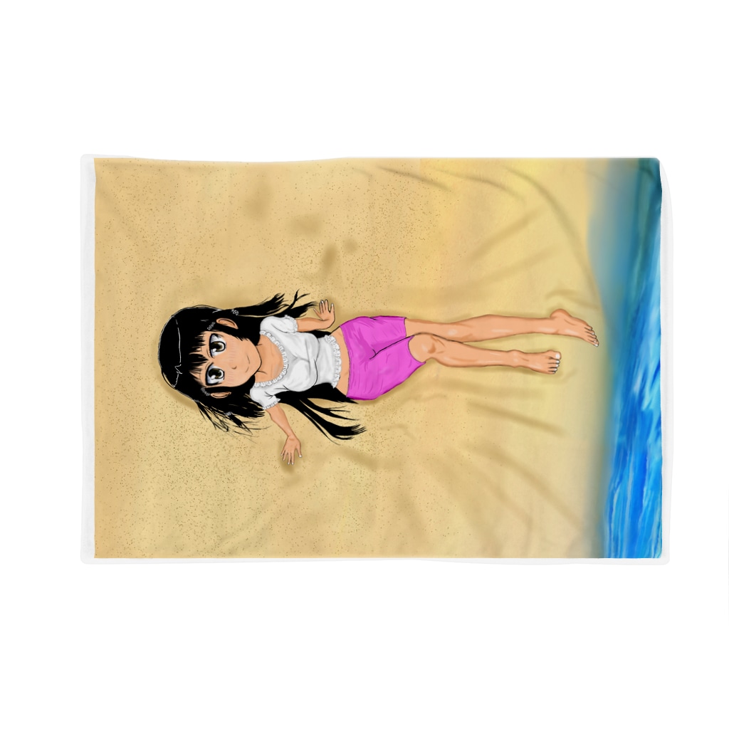 黒髪女子浜辺背景 横長 Blanket By げーむやかん Gameyakan Suzuri 黒髪女子浜辺背景 横長 Blanket By げーむやかん Gameyakan Suzuri