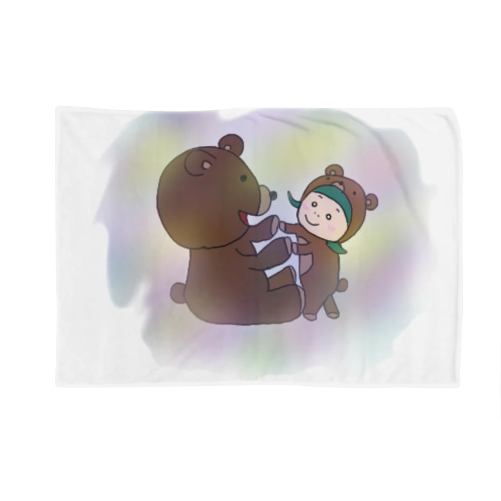 ゆるキャラくまの子NINOのクマの子NINO  くまさんと一緒 Blanket