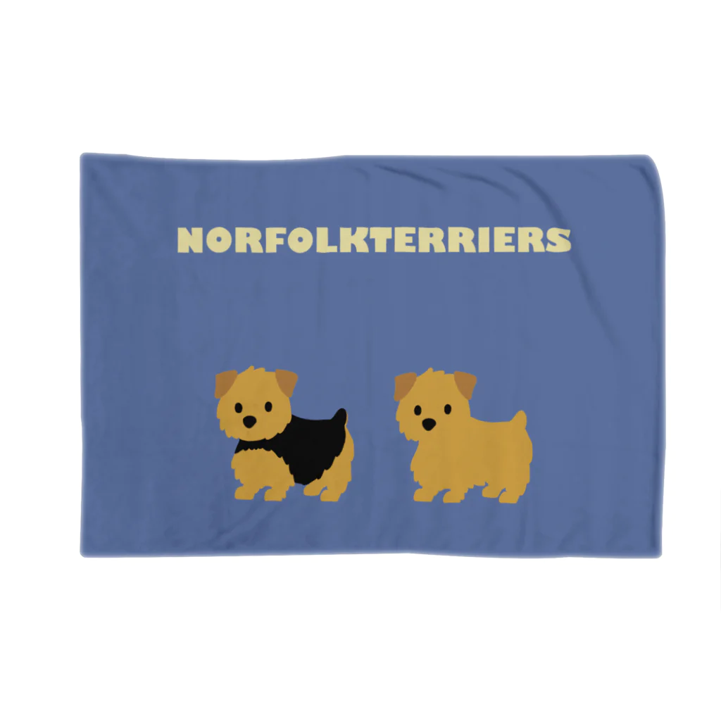 TOMOS-dogのnorfolkterriers（blue） ブランケット