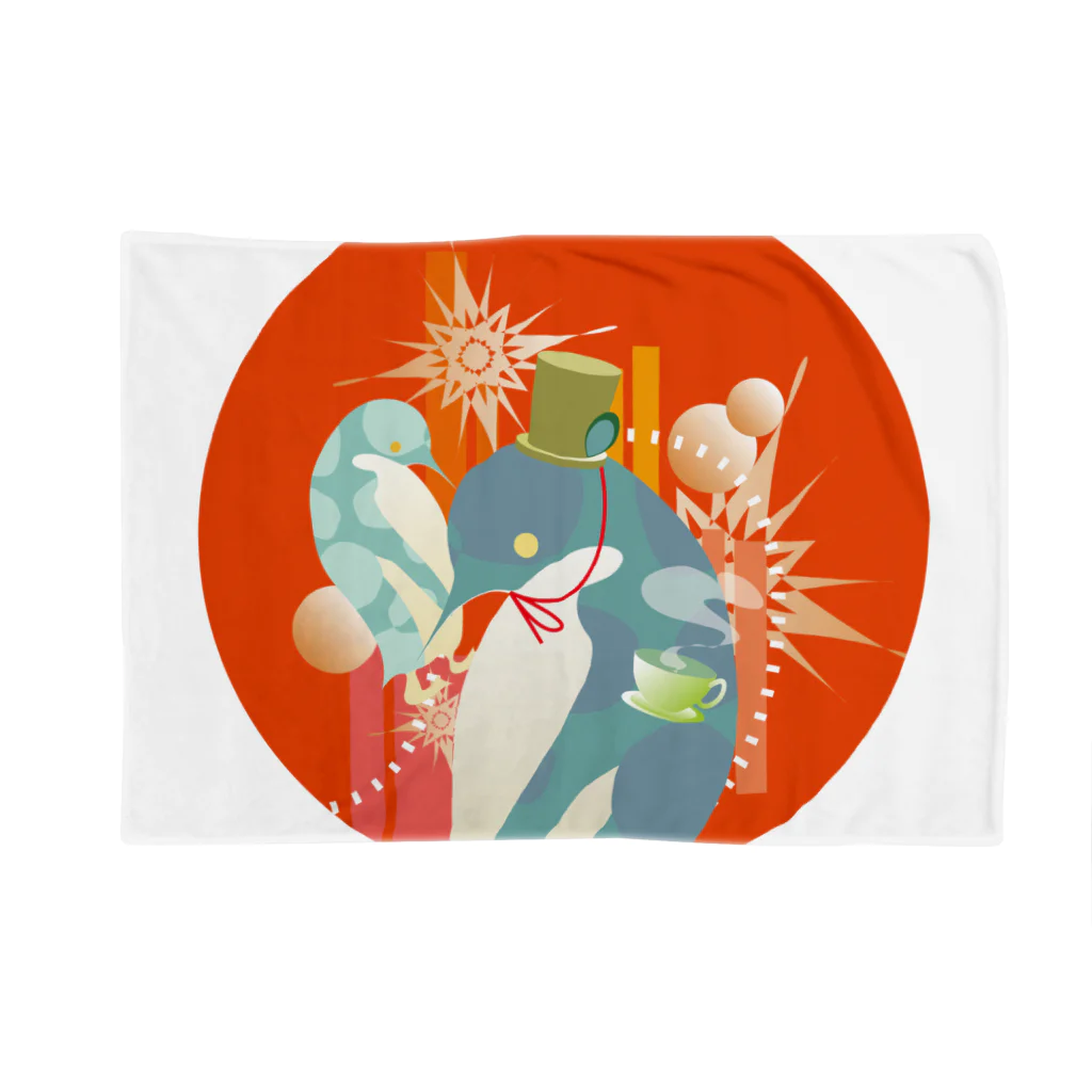 ペンギンパカリのペンギンTeaTime（赤） Blanket