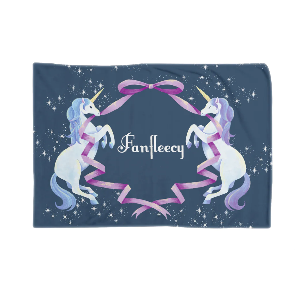 Fanfleecyのunicorn(navy) Blanket