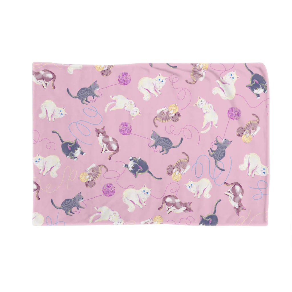 Fanfleecyのmeow meow(pink) Blanket