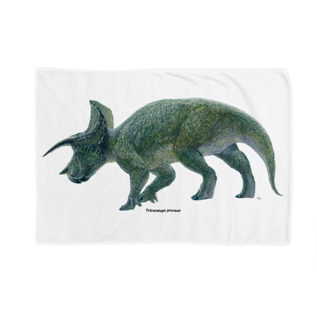 segasworksのTriceratops prorsus(トリケラトプス ・プロルスス)着彩画 ブランケット