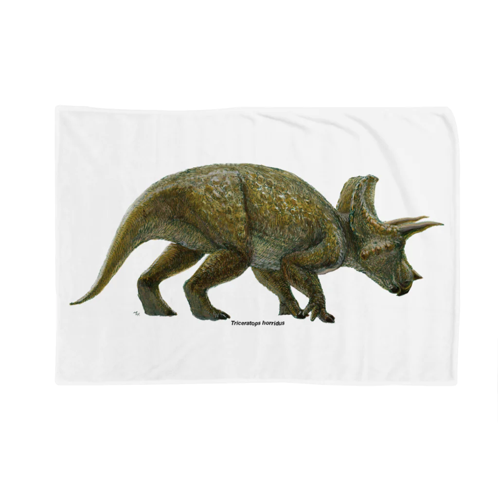 segasworksのTriceratops horridus(トリケラトプス ・ホリドゥス)着彩画 ブランケット