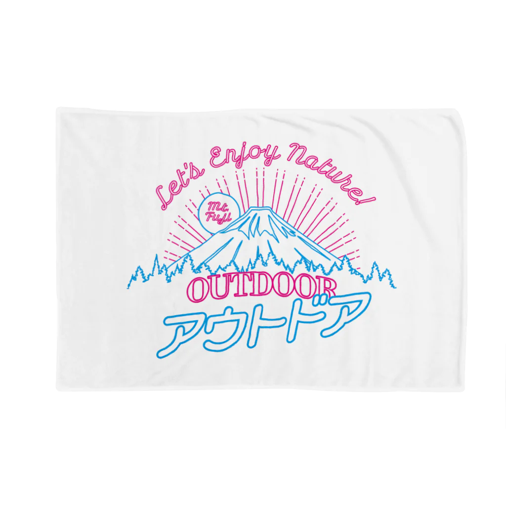 LONESOME TYPE ススのアウトドア（ネオン富士山） Blanket