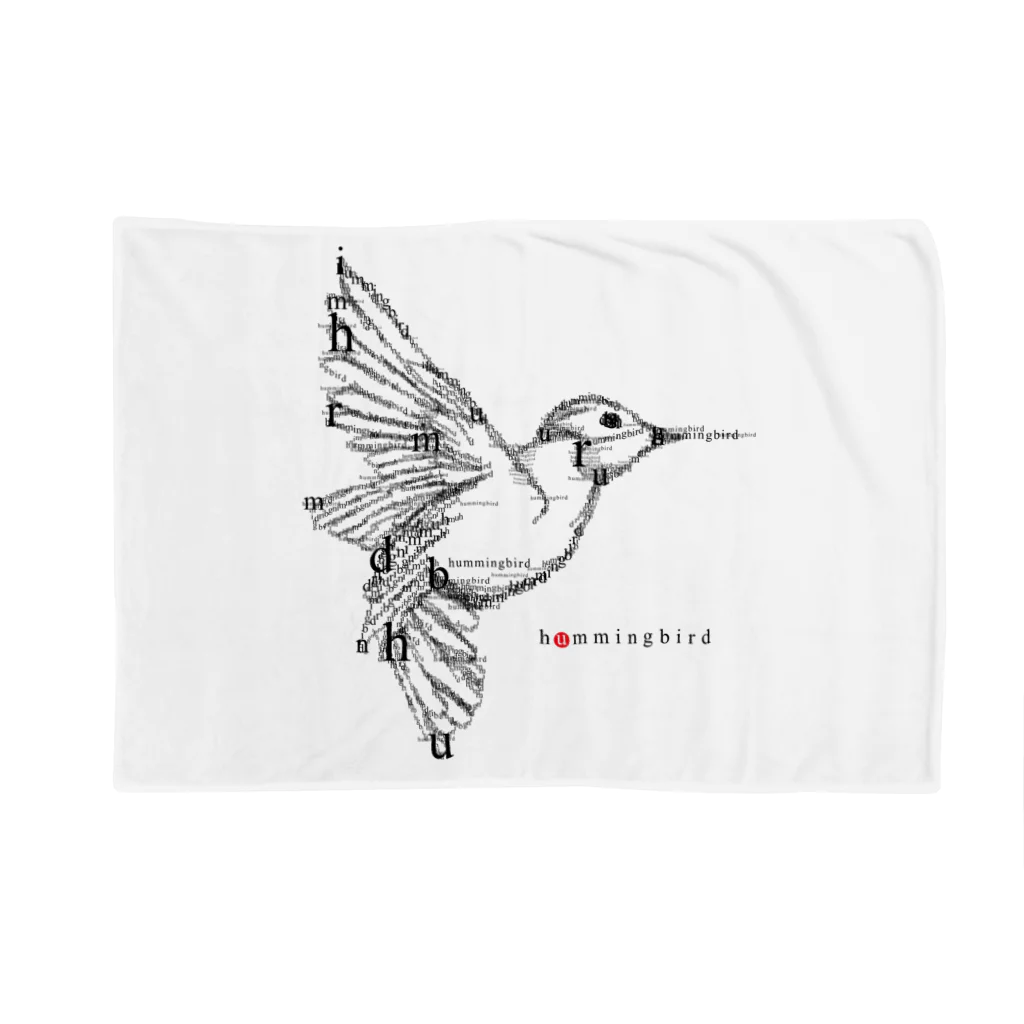 t-shirts-cafeのフォントイラストレーション『hummingbird（ハミングバード・ハチドリ）』 ブランケット