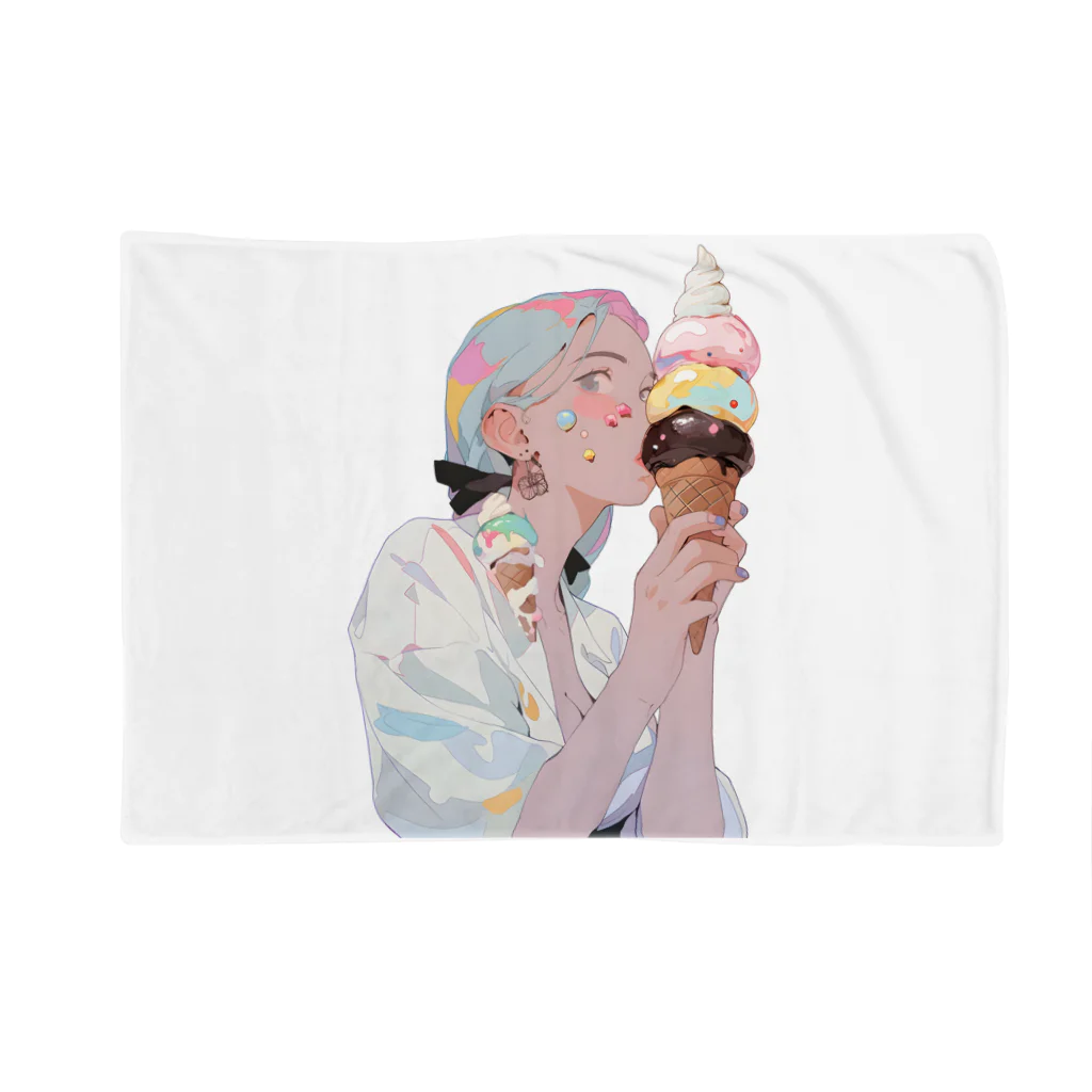 ヤバいTシャツ屋しゃんの暑い夏はアイスだ011 Blanket