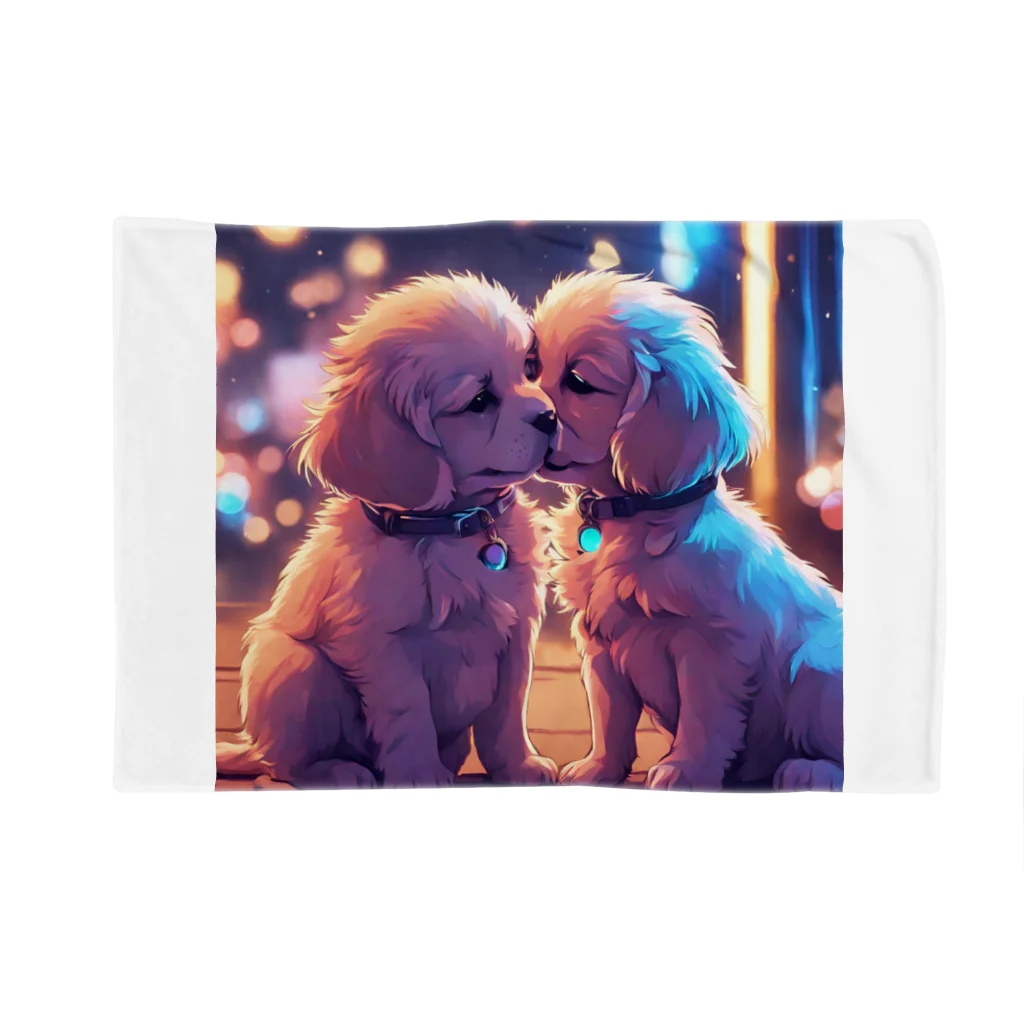 summerのショップのキュートな子犬同士のキス Blanket