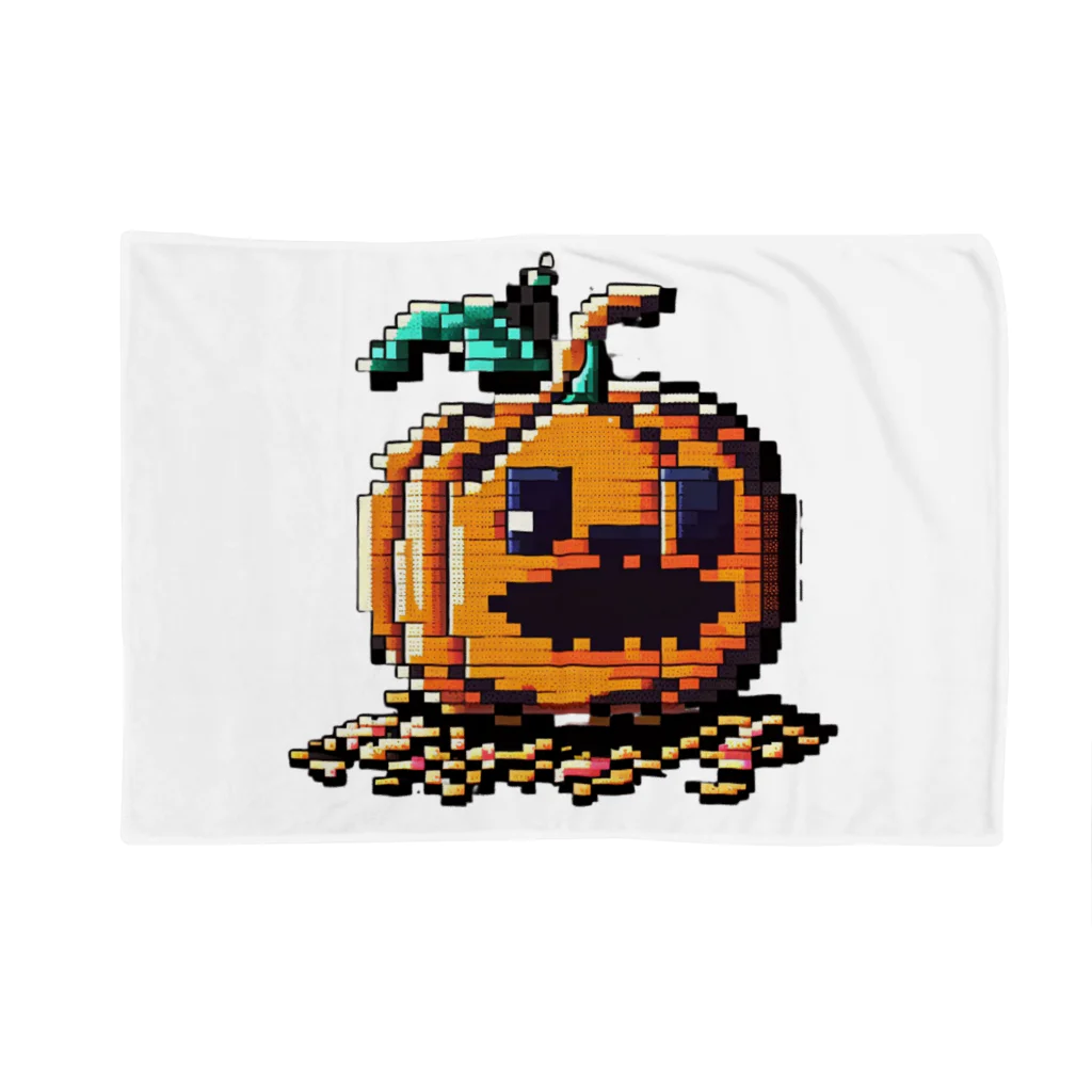 朱音琴音のドット絵のハロウィンかぼちゃのおばけ ブランケット