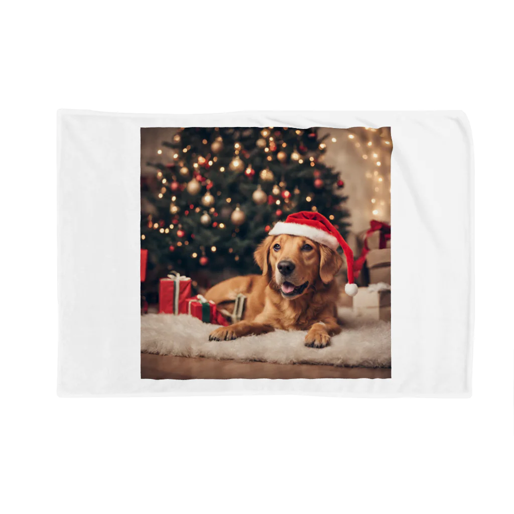 yumena_のクリスマスを満喫する犬 Blanket