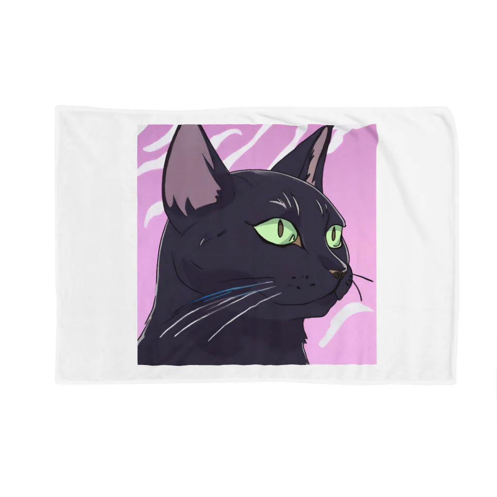 73GTCのかっこいい黒猫3 Blanket