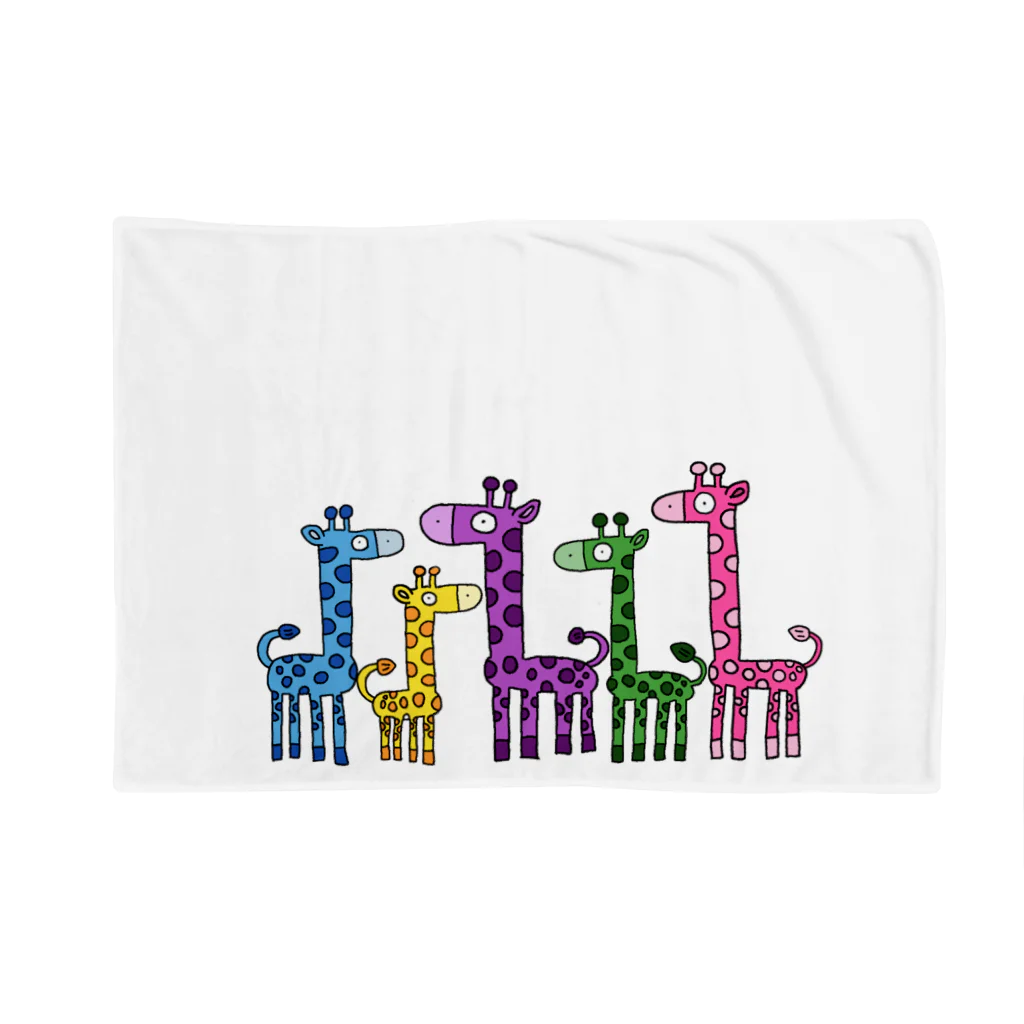 T&S.TWINS.ART.SHOPのカラフルGIRAFFE Blanket