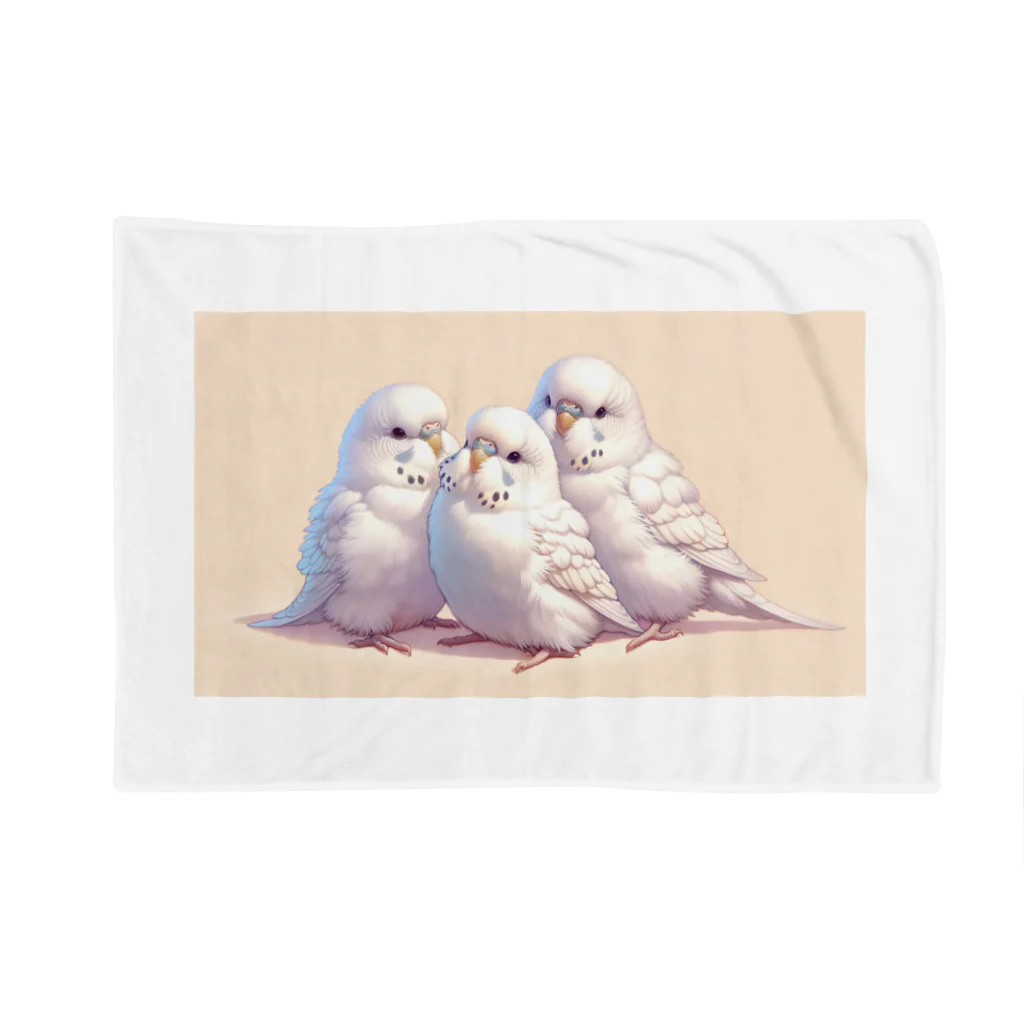 ちゅんちゅんショップの白いセキセイインコ Blanket