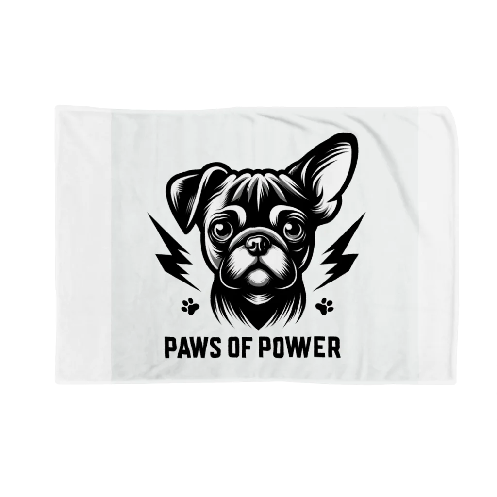 Urban pawsのパグチワワ「Paws of Power」 ブランケット