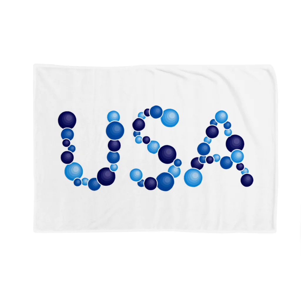 junichi-goodsのバルーン文字「USA」（青色系） Blanket