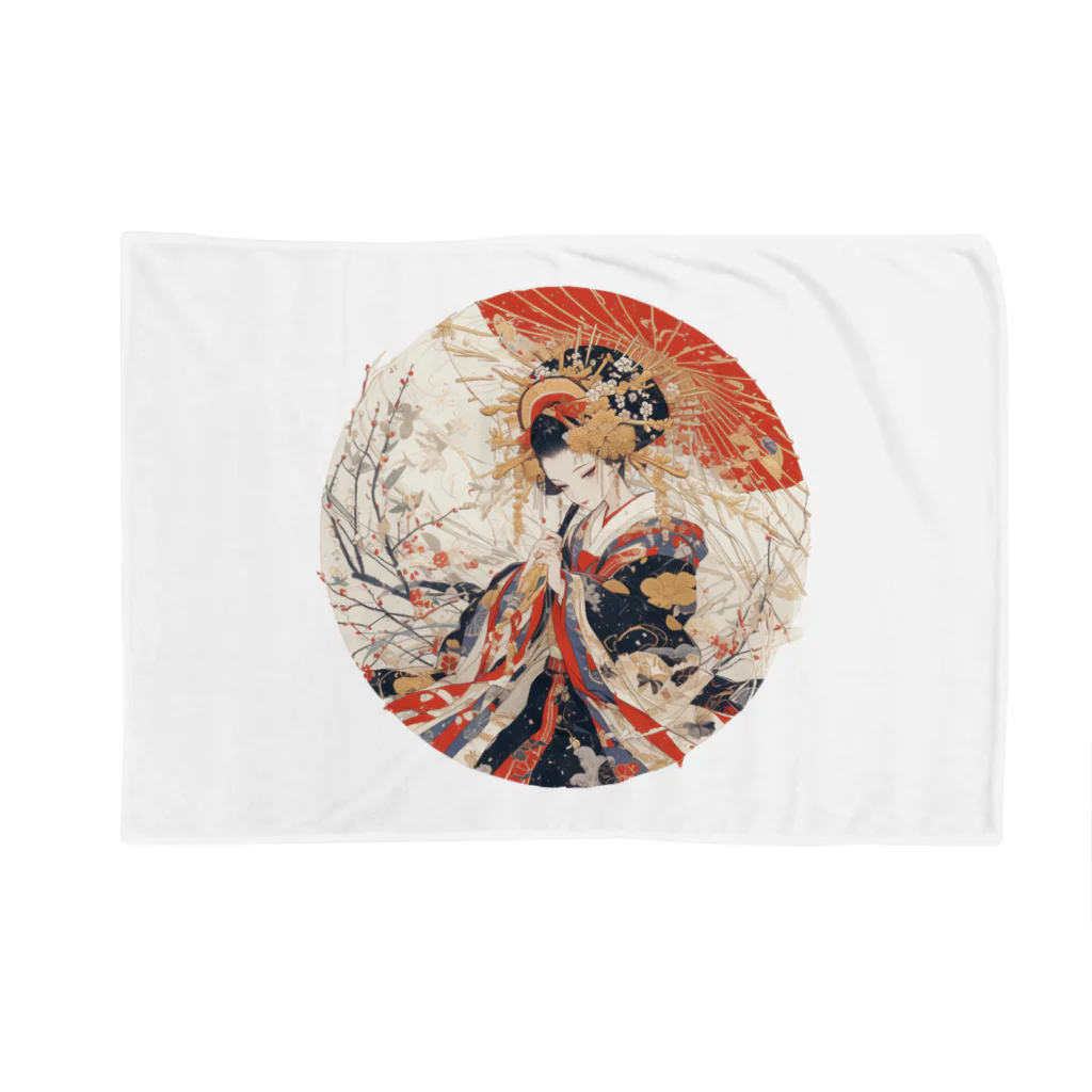 manyou-lab_Ukiyo-eの浮世絵 美人画 Ukiyoe beauty painting [UB-NIJI06-SR002-0001] Blanket