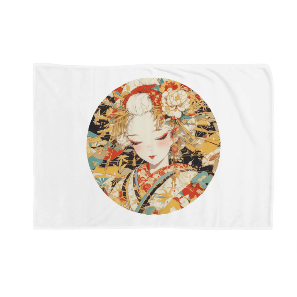 manyou-lab_Ukiyo-eの浮世絵 美人画 Ukiyoe beauty painting [UB-NIJI06-SR002-0002] Blanket