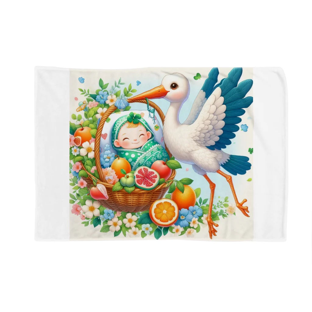 Kai🐚の幸せを呼ぶコウノトリ2/Stork of Happiness2 Blanket