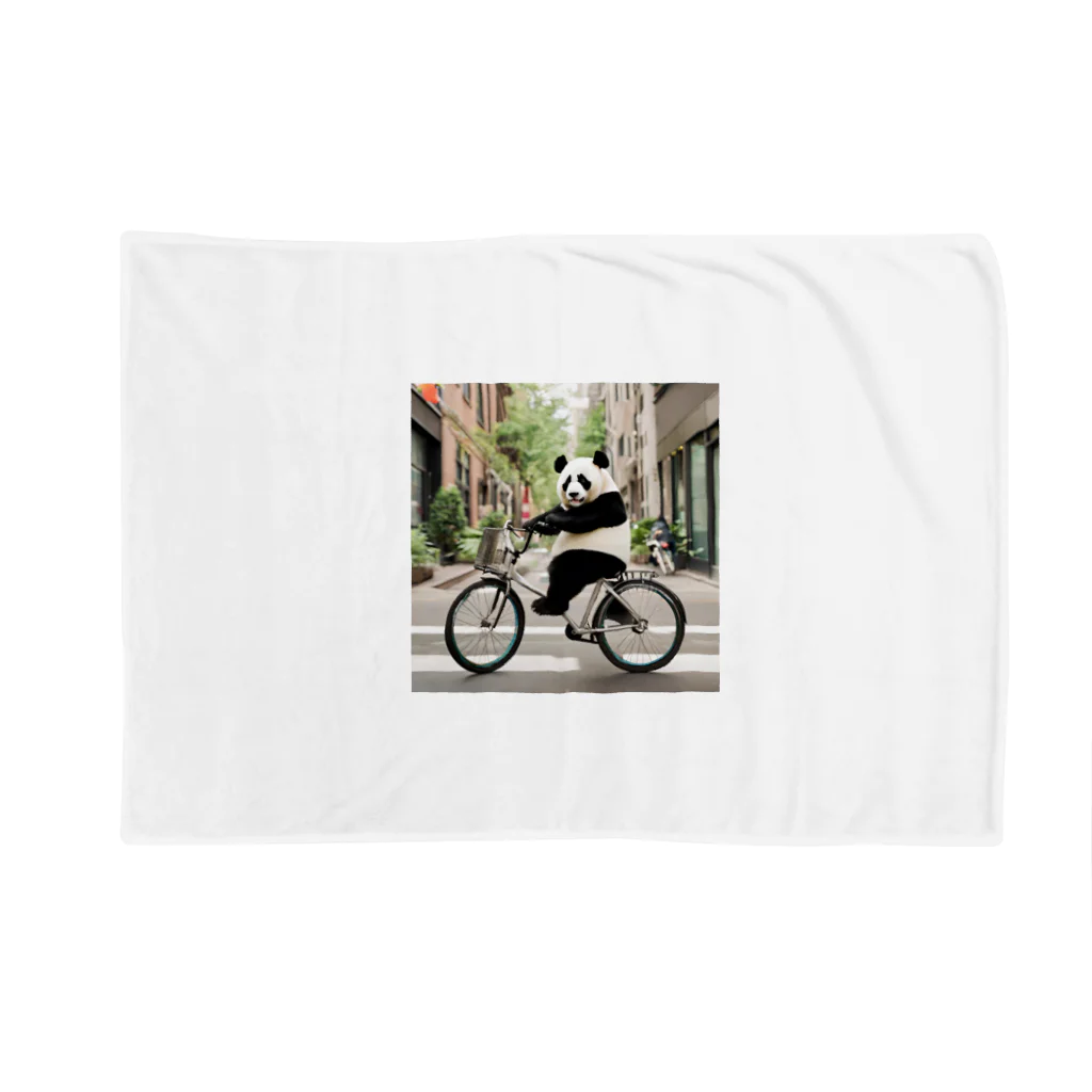 junpeiganba07の街の中を自転車で走るパンダ Blanket