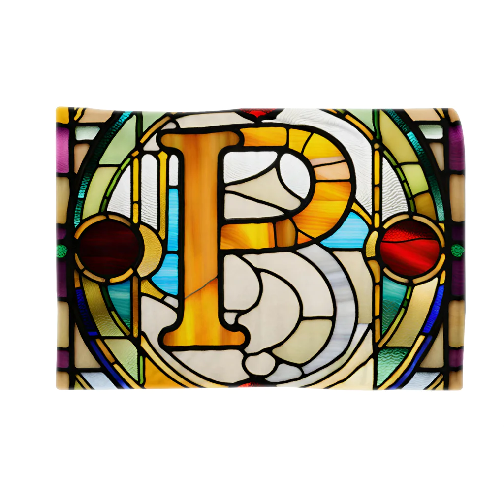 alphabet stained glassのstained glass P ブランケット