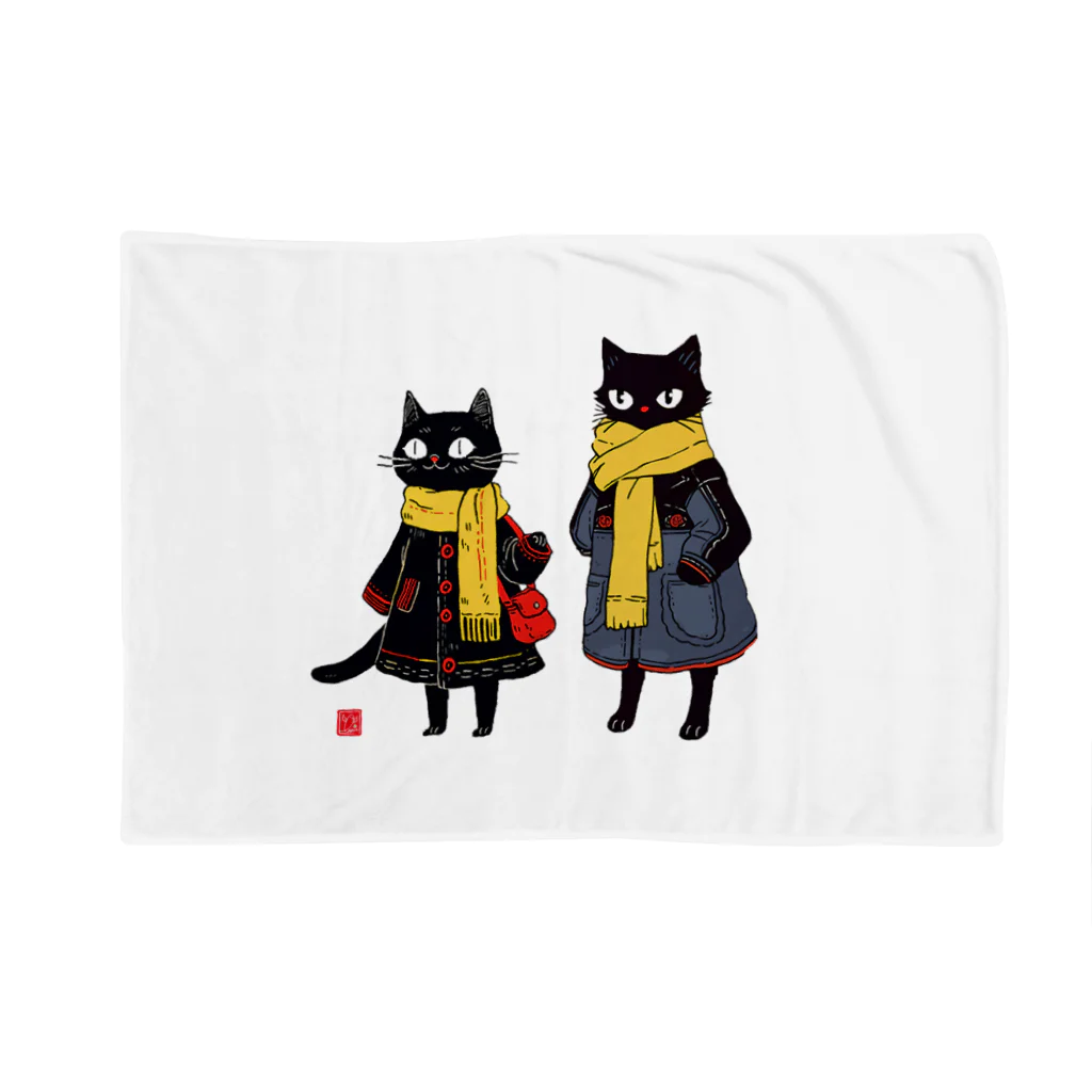 Lapis SHOPの黒猫夫婦のお買い物 Blanket