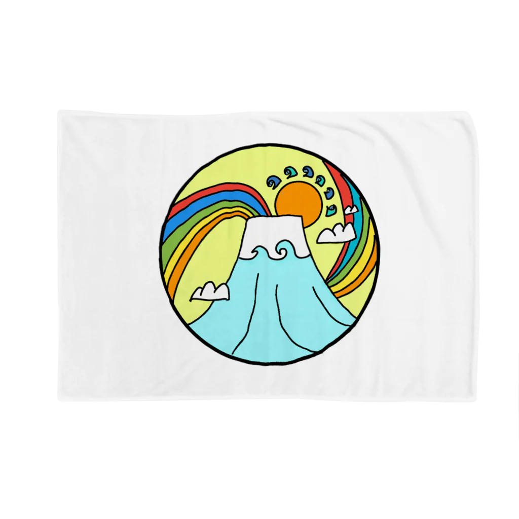 aloha_world_in_circleのjapan mount Fuji rainbow Blanket