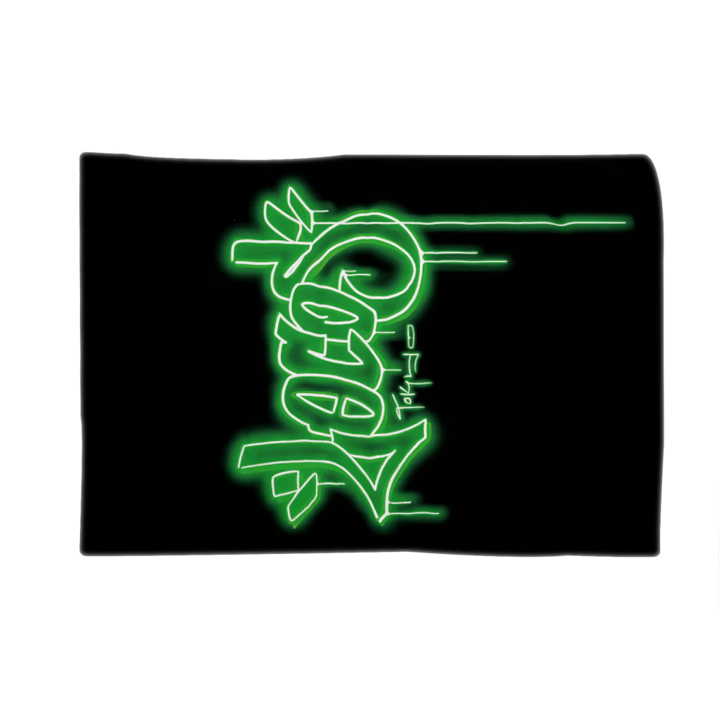 Y's Ink Works Official Shop at suzuriのLocos Tokyo Neon Logo(Green) Blanket