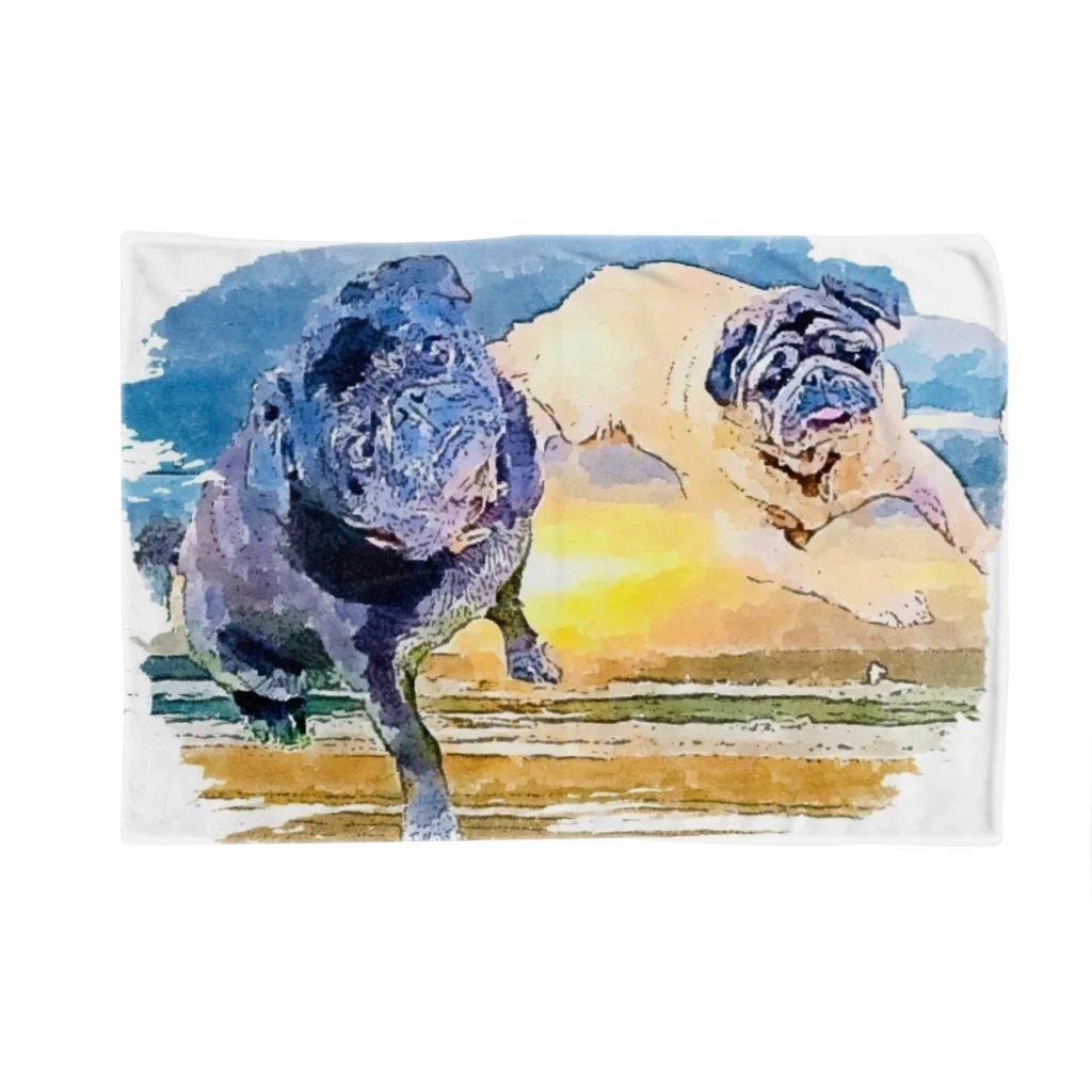 KenHana ハウスのパグ犬　グッズ Blanket