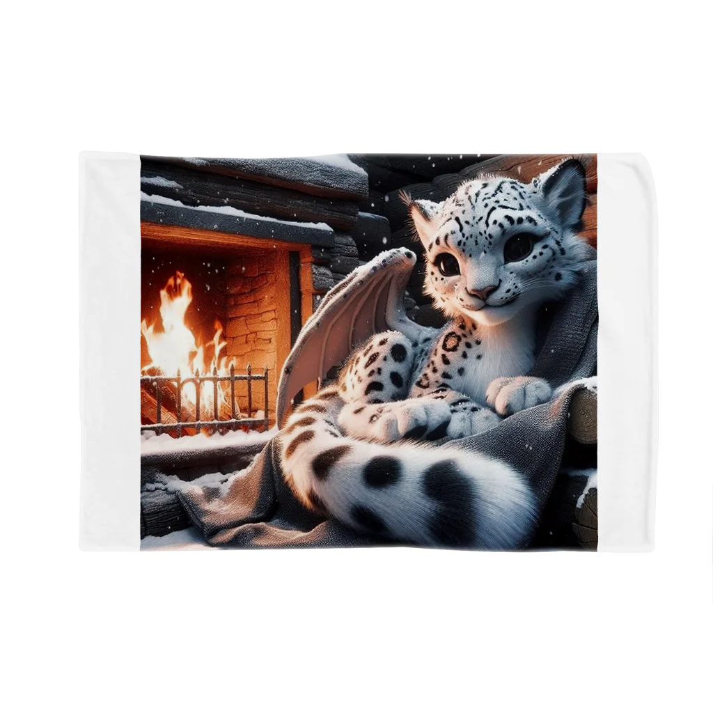 SWQAの暖炉の前でくつろぐ子ライオン Blanket